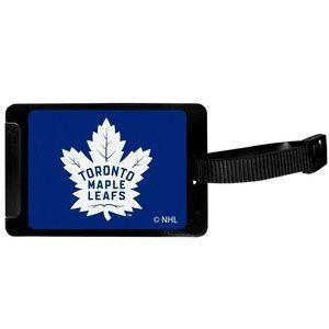 Toronto Maple Leafs Rubber Luggage Bag Tag I.D. Holder Black NHL Licensed